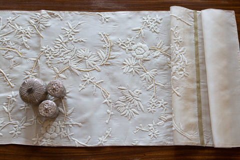 Hand Embroidered Silk (Cream) | Chinese Cream